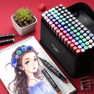 Marker pen Art Brush Pen Sketch Alcohol Based Markers Dual Head Manga Drawing Pens Brush Pewarna 双头马克笔套装