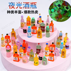 1pcs DIY Mini Small Imitation Wine Drink Bottle Resin Simulation Doll House Toys Cake Dessert Food Tableware Decoration