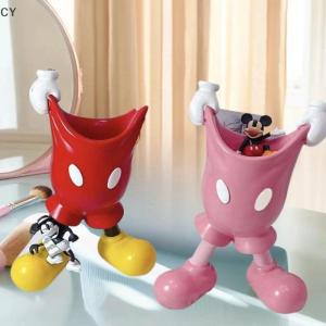 GY🌠🌠🌠 Disney Mickey Pants Pen Holder Anime Cartoon Pencil Stationery Makeup Brush Storage Tube Desktop Decoration Student Girl Gifts