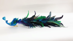 2PCS Christmas Decorations Tree Pendants Simulated Long Tailed Blue Peacocks Natural Feather Crafts Ornament Decor