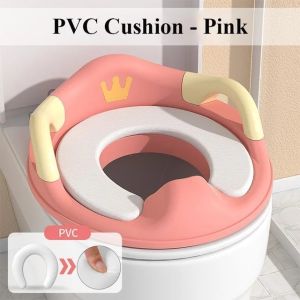 Kids Toilet Seat Baby Portable Children Potty Training Seat Soft Cushion with Handle Toilet Bowl