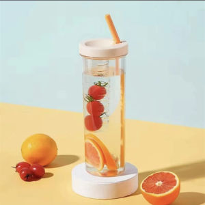 700ML Portable Straw Water Bottle With Tea Strainer Juice Beverage Milk Tea On-go Trip Leak-proof Outdoor Indoor Gym Fitness Drinking Sippy Cup