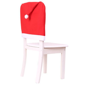 Christmas Chair Cover Santa Hat Chair Seat Cover Dinner Chair Xmas Cap Christmas Party Decor