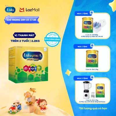 [TỪ 15-17/08] Sữa bột Enfagrow A+ Neuropro 4 2.2kg với DHA giúp phát triển não bộ cho bé từ 2-6 tuổi - Kiểm tra Quà trong giỏ hàng
