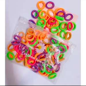 50Pcs/Pack Kid Small Hair Bands Baby Headbands Colorful Elastic Hair Tie Nylon Scrunchie Hair Rope Knit Style for Kids