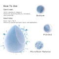 QUANFAN Total Face Blending Sponge, Latex-Free Makeup Sponge With Angled & Rounded Sides For Concealer Or Foundation, Microfiber Velvet Powder Sponge Beauty Blender. 