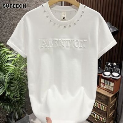 Men's American retro solid color short sleeve t-shirt new niche design versatile short sleeve top