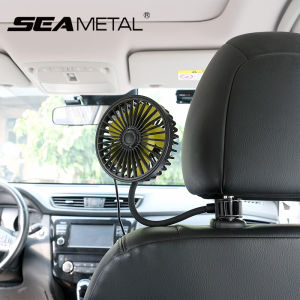 Car Fan USB Dashboard Seat Air Vent Outlet 360 Degree Adjustable Summer Cooling High Speed Mute Auto Fan 12V