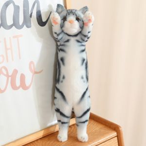CAEWE PP Cotton Simulation Cat Plush Toy Stuffed Animal Standing Stuffed Cat Plush Doll Kids Accompany Dolls Lifelike Jumpping Kitten Plush Home Decor