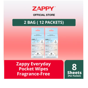 Zappy Everyday Pocket Wipes Resealable 8 Sheets of 6 Packets