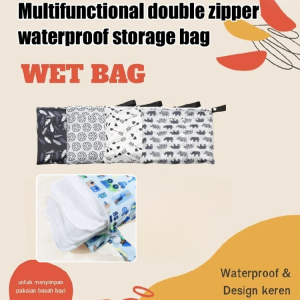 Double Zipper Waterproof Storage Bag Multifunctional Large Capacity Dustproof Print Storage Accessories Bag