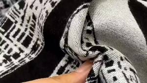 Winter black and white double-sided scarf gift womens thickened scarf and shawl