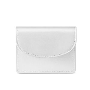 Korean Crinkle Small Coin Purse For Women Wallets PU Leather Simple Solid Color Wallet Card Holder