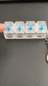 Fidget Keychain Keyboard With Light Interactive Clicker Toy For Adults 4 Keys For Passing Time