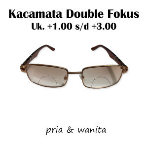 Kacamata 2 Lensa (Plus & Normal) ready ukuran +1.00 sampai +3.00 untuk pria wanita lensa coklat full bingkai coklat anti silau debu MURAH MERIAH