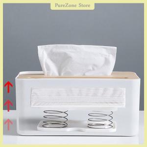 [PureZone] Creative Spring Holder Tissue Box Automatic Lift Spring Loaded Tissue Box Tissue Spring Bracket Car Tissue Box Spring Holder