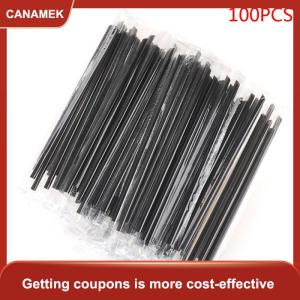 【CANAMEK】 100PC rõ ràng cá nhân bọc uống PP ống hút uống ống hút Nguồn cung cấp bên