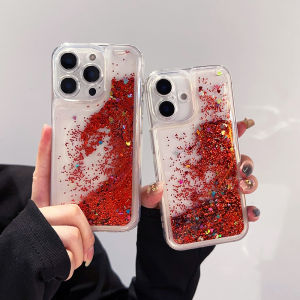 Shockproof Clear Glitter Liquid Quicksand Case for iPhone 16 Pro Max 15 14 13 12 11 Transparent Shiny Bling Sequins Phone Cover
