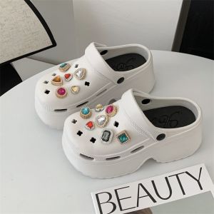 (ของมาแล้วค่ะทุกสี/ไซส์) E8899 รองเท้าหัวโต รองเท้าผู้หญิงแฟชั่น ส้นสูง หนา 7 ซม พื้นนิ่ม ใส่สบาย พร้อมตัวติด EVA LINK-7