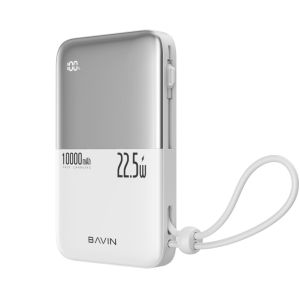 BAVIN PC1077 Fast Charging Mini Slim Powerbank 10000mAh 22.5W Built-In LED Display & Cable Cord