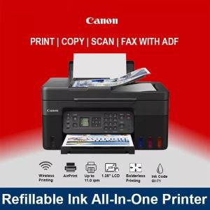 Canon PIXMA G4770 Wireless Refillable Ink Tank Printer with Fax for Low-Cost Printing