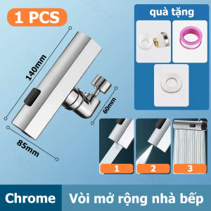 Vòi chậu rửa bằng đồng thau chống ăn mòn và chống gỉ ba chế độ xả nước có thể điều chỉnh đa chức năng kích thước phổ thông có thể xoay