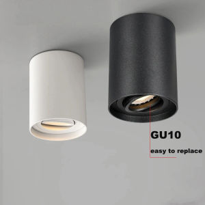 Spotlight GU10 lắp đèn LED tròn gắn bề mặt trần đèn rọi gu 10 bóng đèn halogen xi lanh đèn âm trần lịch thi đấu 220V