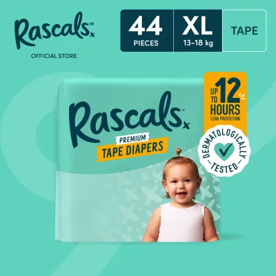 RASCALS Tape Jumbo Pack XL (13-18 kgs) - 44 pcs - Tape Diapers