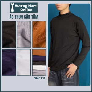 Áo thun nam Thu Đông tay dài thun gân tăm chất mát thoáng khí mềm đẹp form basic chuẩn VNO137
