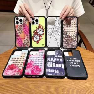 Wildflower INS Pretty Prep Pink Floral Stud Phone Case For iPhone 17 16 15 14 13 12 Pro Max Plus wf leopard Back Cover Funda