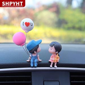 [COD] SHPYHT TOY Car Accessories Cute Cartoon Couple Movable Doll Balloon Ornaments Car Cute Kissing Couple Doll Car Decoration Balloon Ornaments