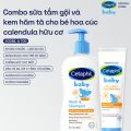 Combo Sữa tắm gội 400ML và Kem chống hăm tã 70G dịu lành cho bé với Calendula hoa cúc hữu cơ. 