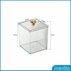 R.E. 1 ชิ้น ที่ใส่สําลีก้านสําลี กล่องเก็บของ ขนาดเล็ก กล่องใส่สําลี กล่องเก็บเครื่องสําอาง กลมและสี่เหลี่ยม Storage box