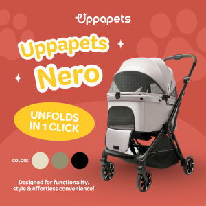 <Yobear & Co.> Uppapets Nero One Click Foldable Fashionable Compact Pet Stroller Easy Use For Pets Cats Dogs