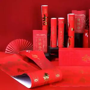 2026 Customizable Year of the Horse Advertising Couplets Set In Stock Spring Festival Couplets Gift Silk Gold Stamping Flocking Big Gift Package Printing logo