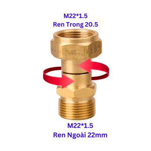 Đầu Nối Chống Xoắn Dây 360 Độ Ren 22mm Cho Dây Máy Rửa Xe