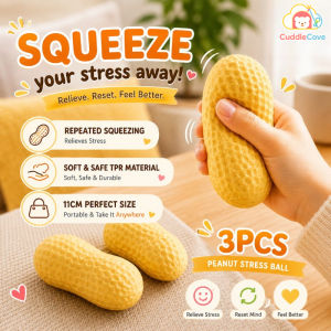 CuddleCove Stress Ball Set Peanut Squishy Tpr Squeeze Toy Sensory Fidget Asmr Gift For Kids Adults