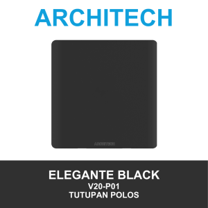 Architech Elegante Black V20-P01 Black Sakelar - Saklar Tutupan Polos