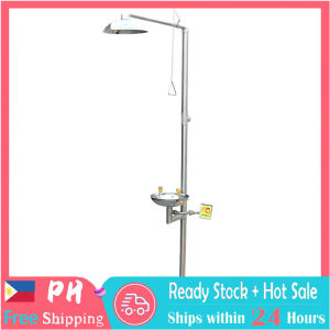 304 Stainless Steel Composite Emergency Shower Eyewash Factory Inspection Vertical Double