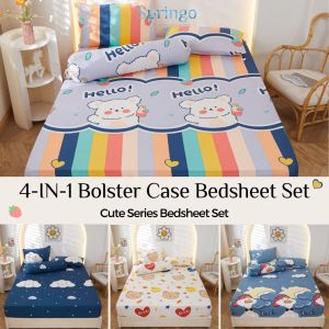 SPRINGO 4in1 Queen King 2in1 Single Cute Cartoon Fitted Bedsheet Murah Cadar Getah Keliling V#5