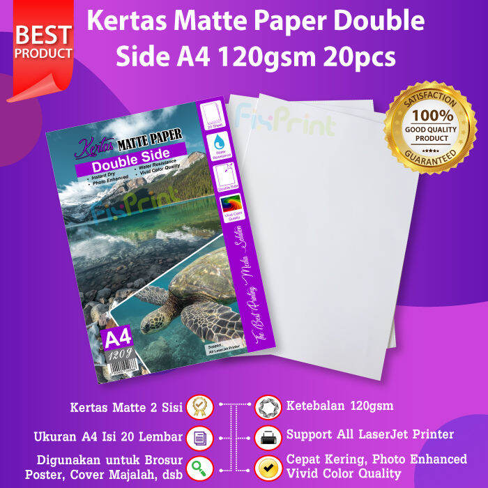 Kertas Brosur Matte Art Paper Double Side A4 150 120 Gsm 50 Lbr Doff