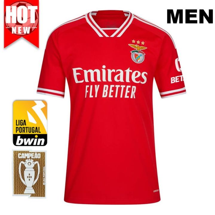 Fan Edition Football jerseys SL Benfica 2023 2024 Home Kit Soccer ...