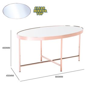 LOFT Design XANDER Mirror Top D80cm Round Shaped Coffee Table-Gold chrome