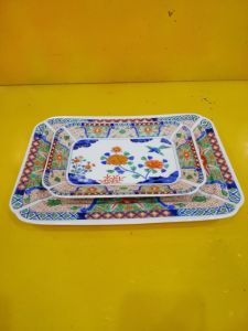Cặp đĩa ngũ sắc nội địa Nhật size 30*20 và 20*15cm (mã 922)