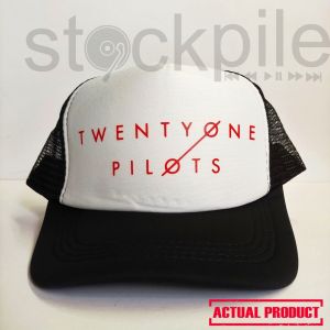 TWENTY ONE PILOTS BAND VINYL WHITE TRUCKER/NET CAP