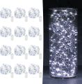 6/12/20 Pack Fairy Lights Battery Operated 200CM20 LED Mini String Lights Twinkle Lights Silver Wire Firefly Starry Lights for Mason Jars Wedding Party Christmas Centerpiece Table Decorations, Warm White. 