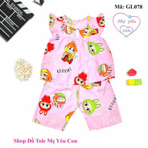 Bộ lửng bé gái Size 12 (31 - 33kg) Tole/lanh 2 da loại 1 có nút cài trước cổ áo. Được chọn mẫu.