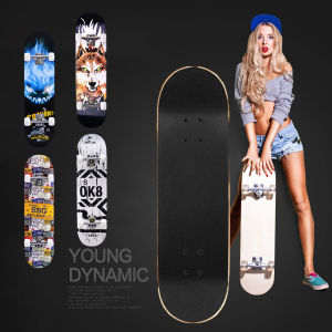 Ván trượt thể thao- Ván trượt người lớn cao cấp đặt chuẩn thi đấu gỗ phong 8 lớp mặt nhám bánh PU hợp kim siêu cứng chịu lực 80kg phong cách thể thao siêu ngầu