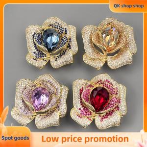 ✨QK shop✨ Fashion Exquisite Rhinestone Crystal Flower Brooch For Women Clothing Coat Jewelry Accessries Gifts