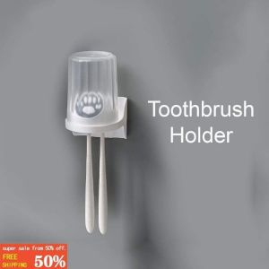 168 Home Decore Bathroom Toothpaste Squeezer Automatic Toothpaste Dispenser Dust proof Toothbrush Holder Wall Mount